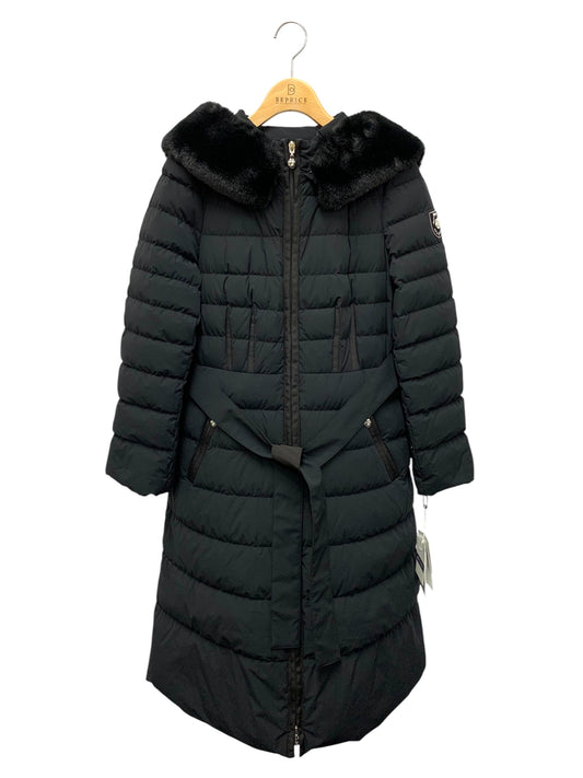 エムズグレイシー 319605 アウター 40 ブラック フェイクファー付き カメリアジップ パールアプリケ ITOJYACDFPFK