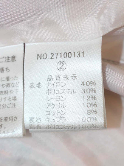 エリザ 27100131 ジャケット 2 ピンク ノーカラー ツイード レース IT1FZMPNITLH