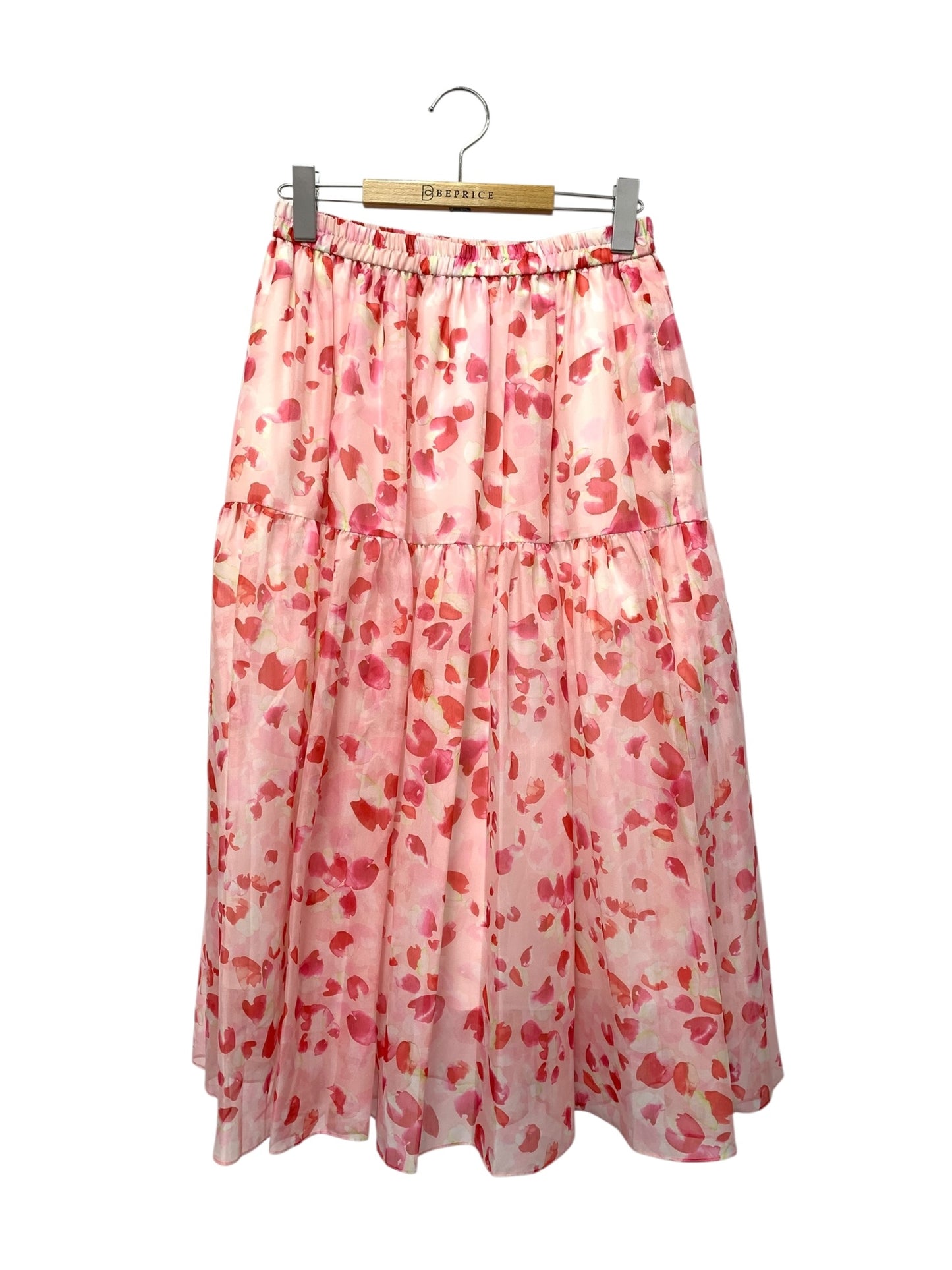ルネ 6514140 スカート 38 ピンク シアー 花柄 フラワープリント ITIZ2QIMDDEM