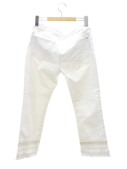 ウィークエンドマックスマーラ 51311071 パンツ 40 ホワイト ストレート タッセル ITL8R5J75NMY