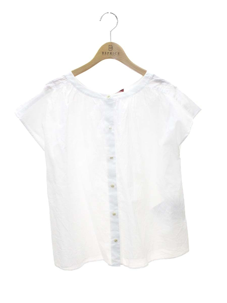 ブルーレーベルクレストブリッジ 55M14-103-02 ブラウス 36 ホワイト シャツ バックリボン チェック柄 ITPLZ78115UO
