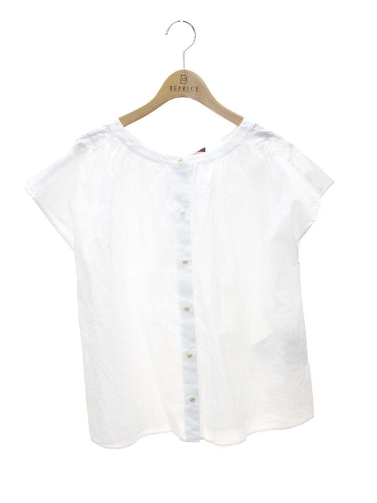 ブルーレーベルクレストブリッジ 55M14-103-02 ブラウス 36 ホワイト シャツ バックリボン チェック柄 ITPLZ78115UO