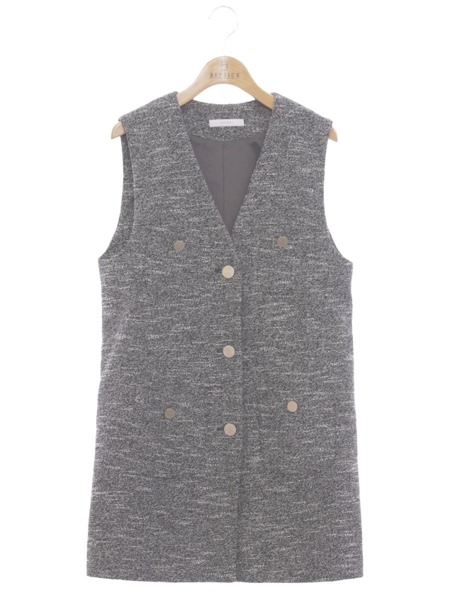 フェンネル 9340-3182 ロングベスト 9 ブラック/ホワイト ゴールドボタン ITLA4TXE28VE