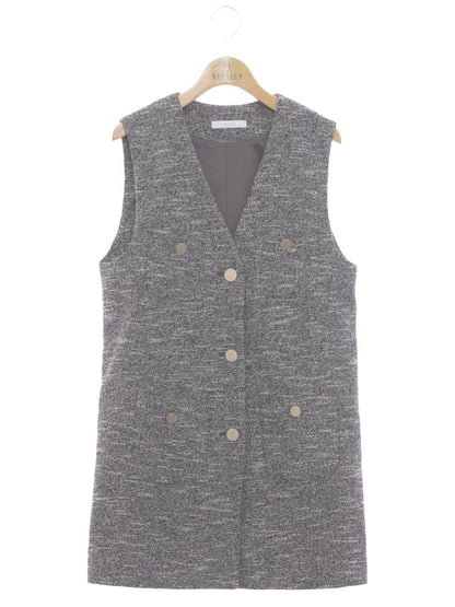 フェンネル 9340-3182 ロングベスト 9 ブラック/ホワイト ゴールドボタン ITLA4TXE28VE