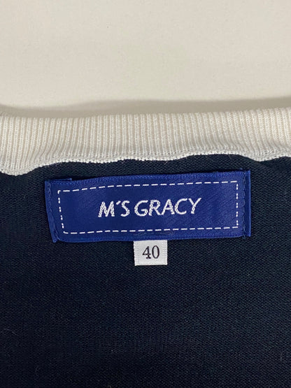 エムズグレイシー Logo Cardigan 918303 カーディガン 40 ブラック IT8T3UETYABS