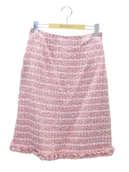 エムズグレイシー 317532 スカート 38 ピンク ツイード フリル ITPIEGN3E5P9