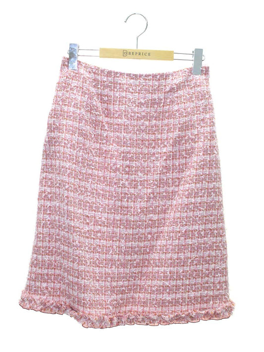 エムズグレイシー 317532 スカート 38 ピンク ツイード フリル ITPIEGN3E5P9