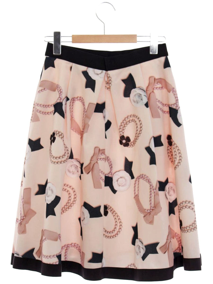 エムズグレイシー Pearl Motif Skirt 817554 スカート 38 ピンク