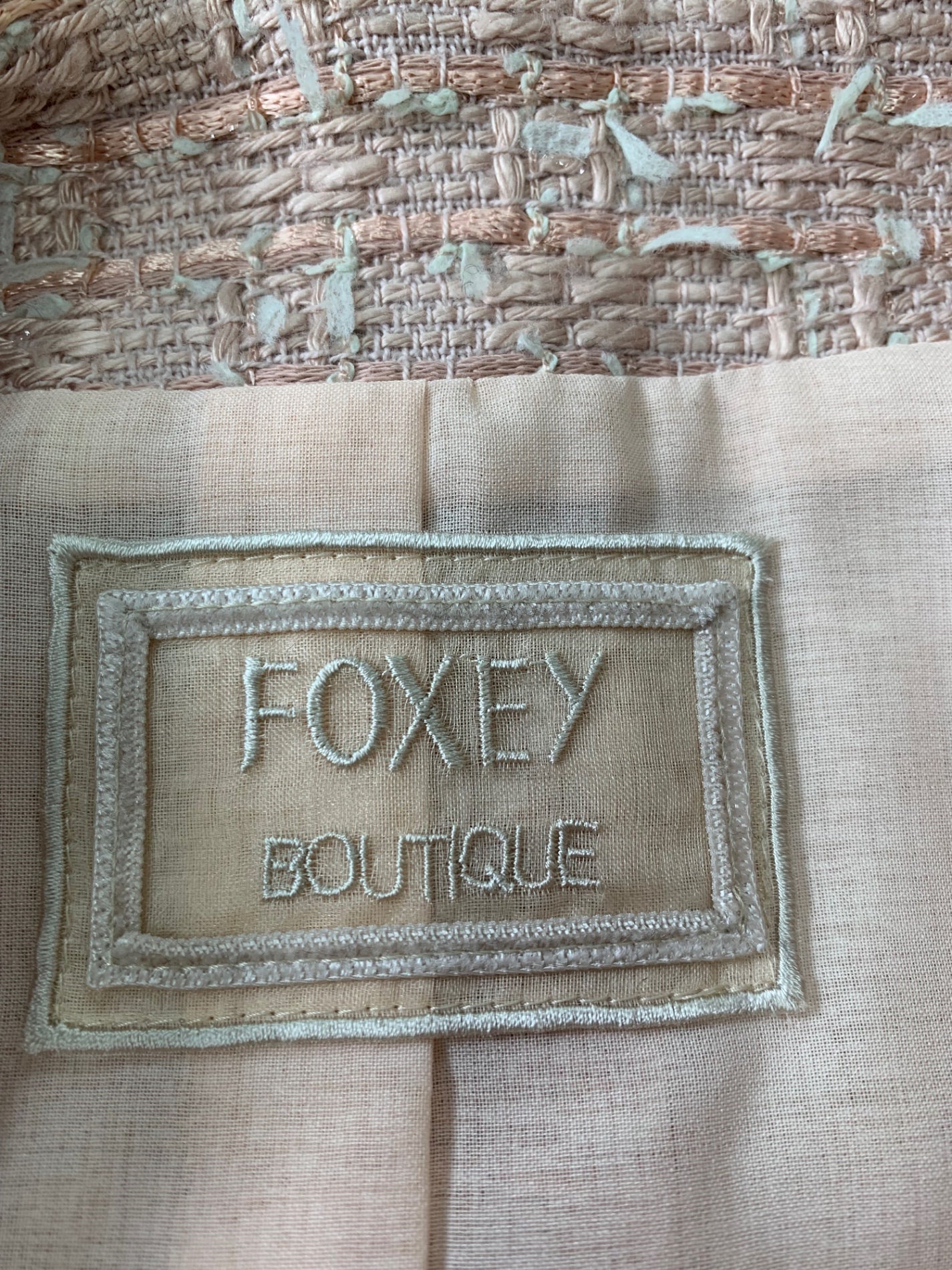 フォクシーブティック JACKET FIORE 43285 ノーカラージャケット 40 ピンク ツイード ITQVYN6OSQ4M