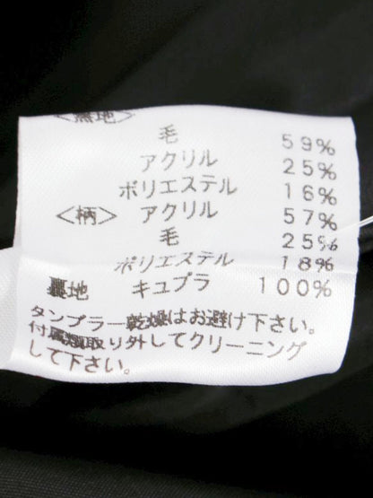 エムズグレイシー 521552 ワンピースコート 38 ブラック カメリアWジップ チェック 切替 IT6RZF19ZXC0