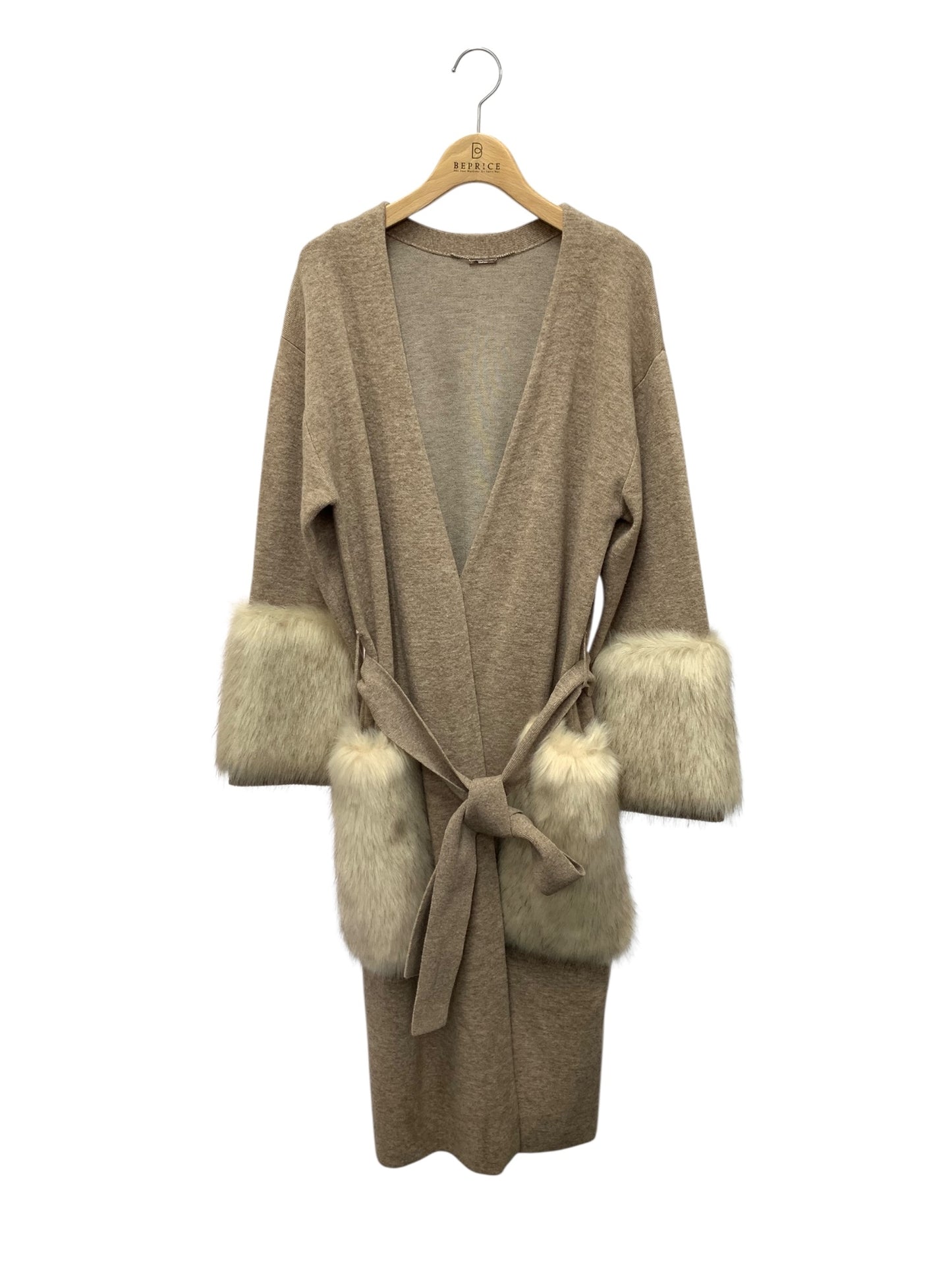 セルフォード GWNT194067 ガウンコート 36 ブラウン エコファー カシミア混 ITLDMW5NMPIG 【SALE】