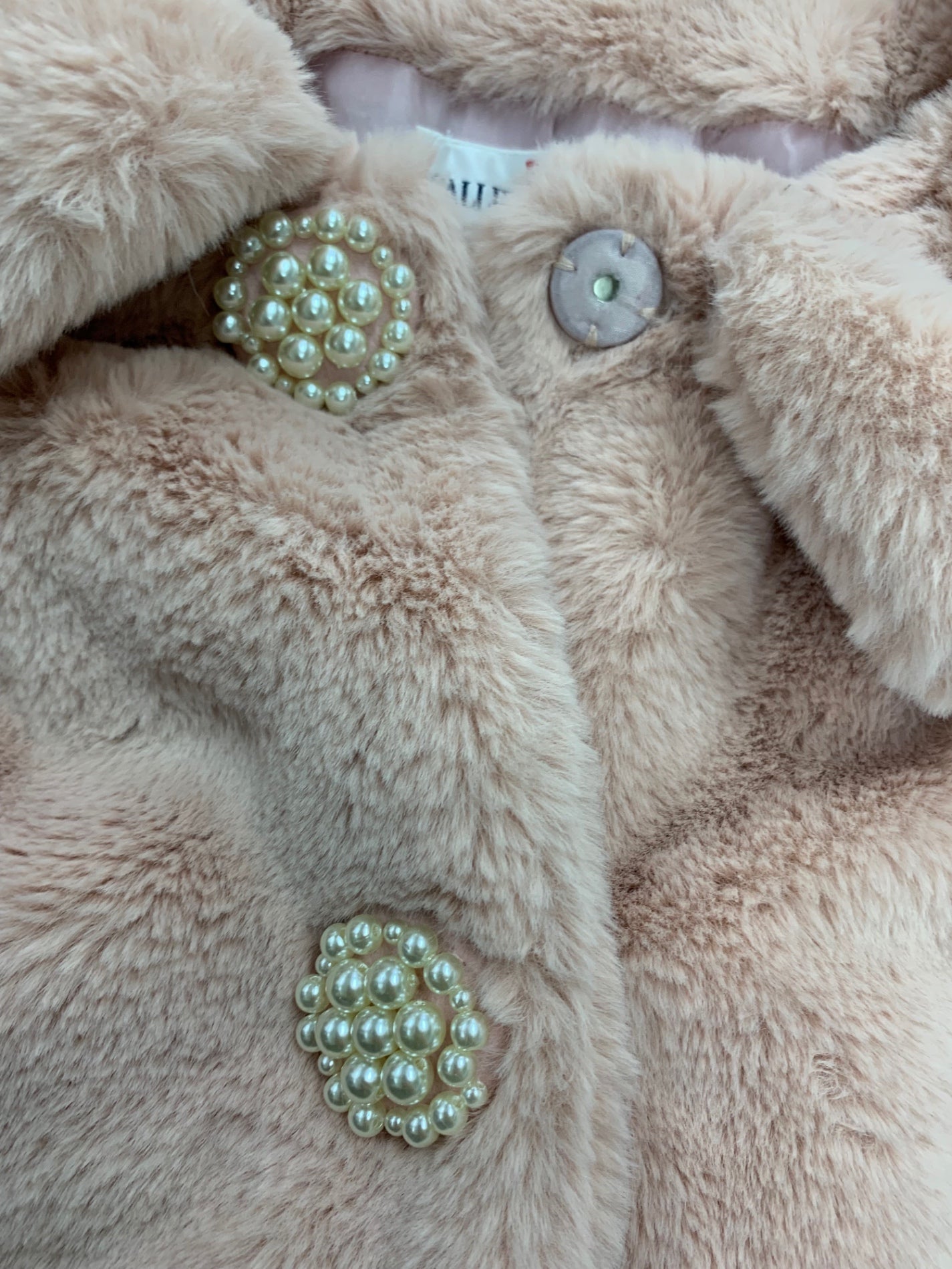 ギャラリービスコンティ 1383381 ショートコート 2 ピンク フェイクファー パールボタン ITWJBD4JWDH8