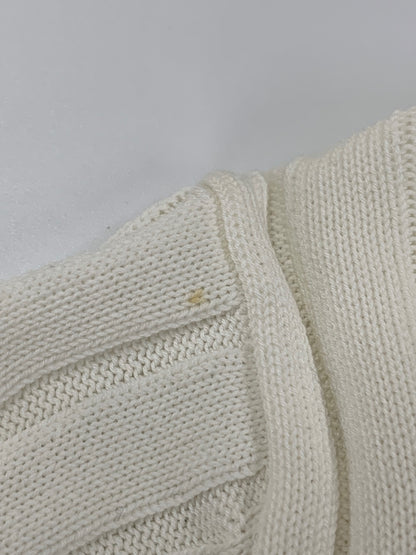 エムプルミエ A722-013 ニット 38 ホワイト Vネック リブ ITL0E7F6RA9W