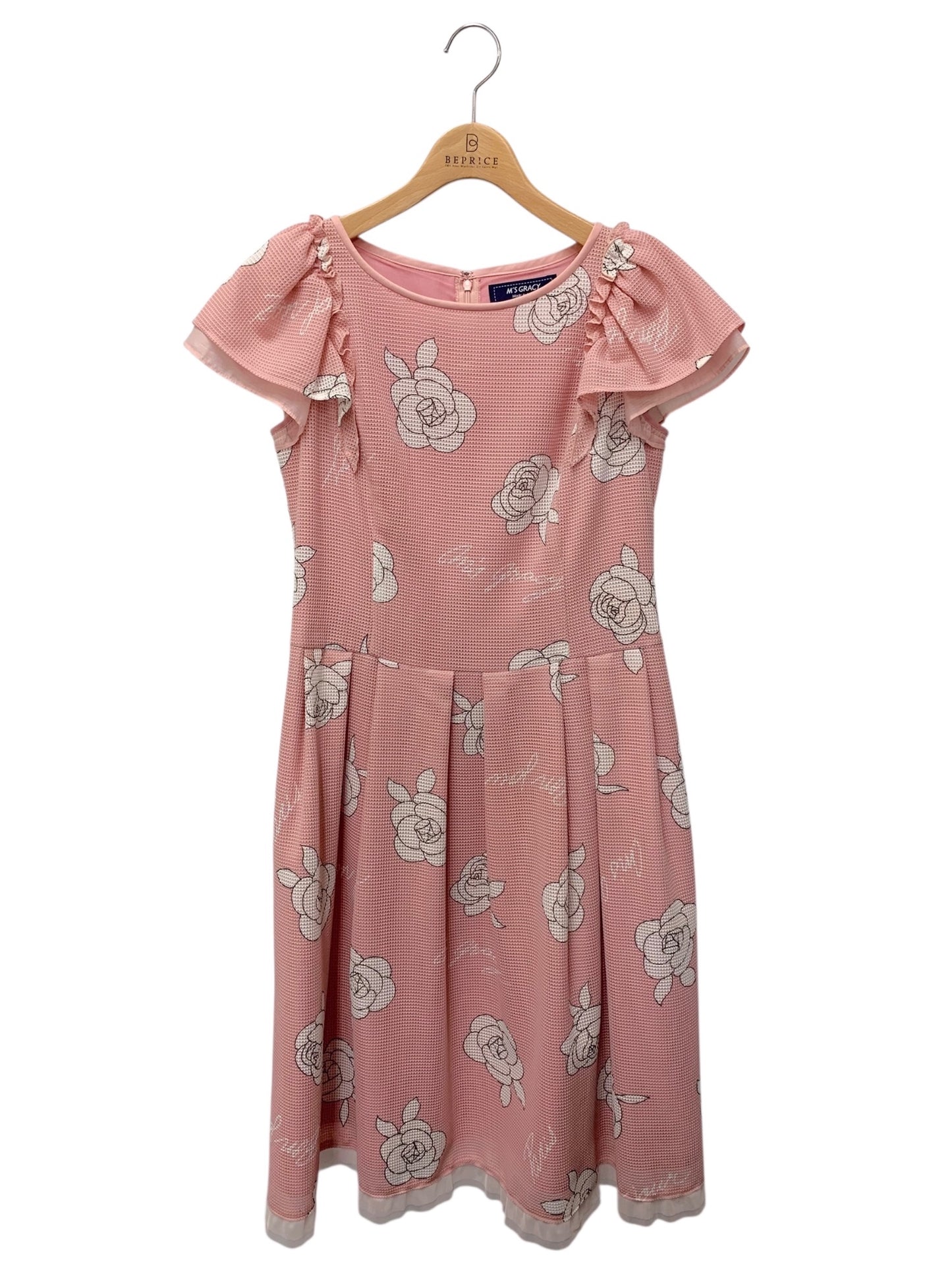 エムズグレイシー フラワープリントメッシュドレス 111301 ワンピース 40 ピンク ITHM7RON6M50