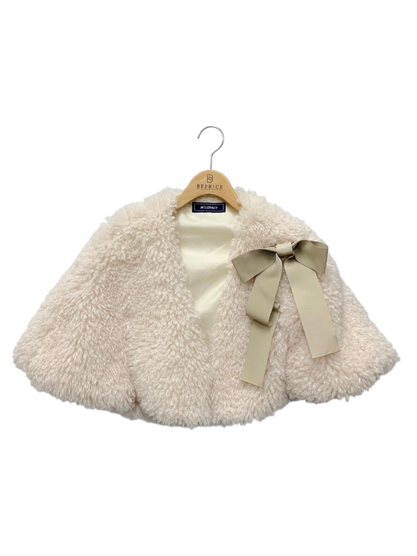 エムズグレイシー フェイクファーケープ 396504 ケープ F アイボリー リボン IT6LHSE67BW4 【SALE】