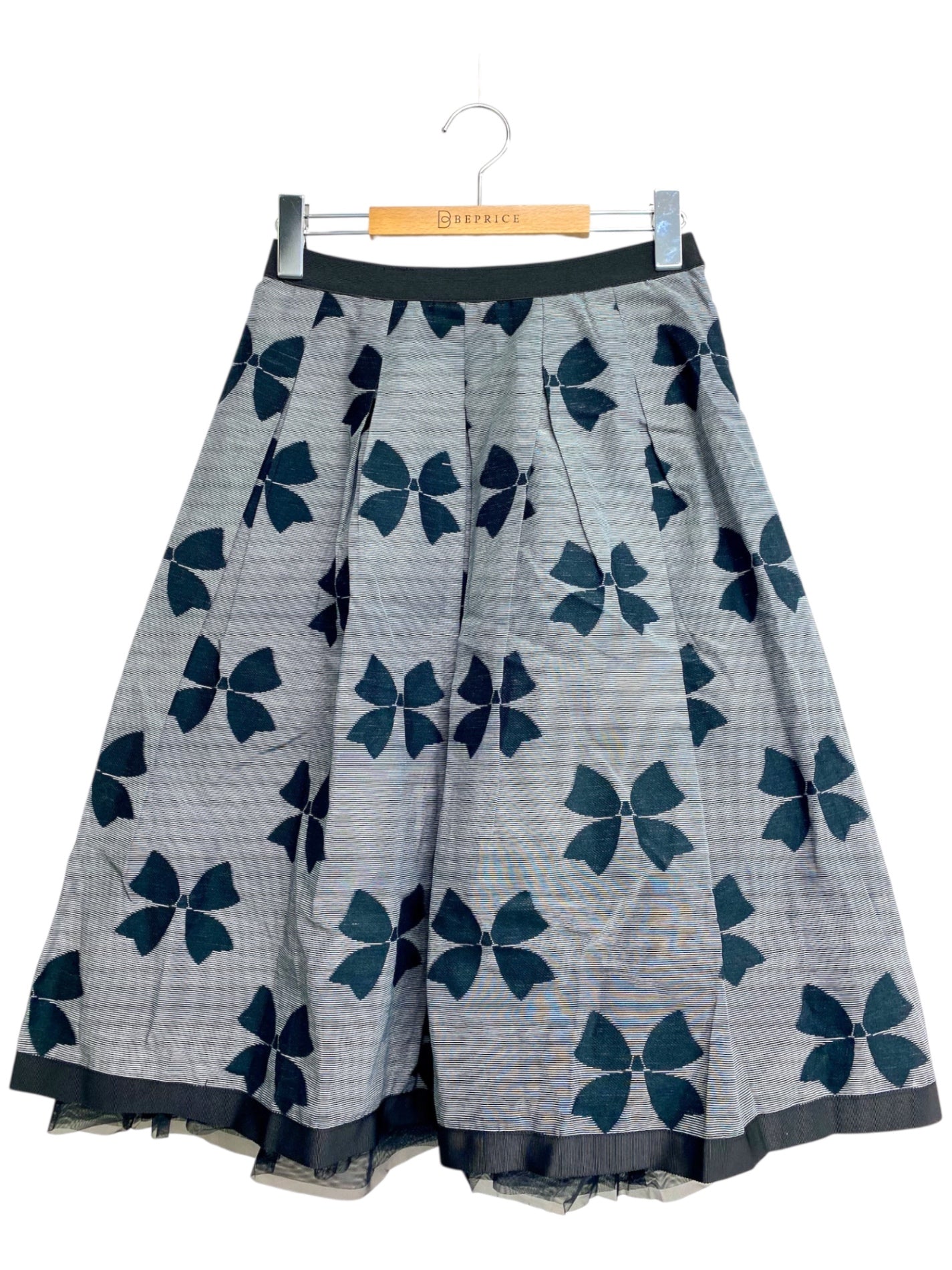 エムズグレイシー Ribbon Jacquard 017301 スカート 38 グレー IT3OKQFQ1X50