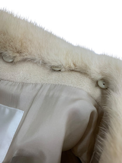 ルネ 6738160 コート 38 ベージュ ミンクファー衿 ウール混 ITDMCRG8AOX4