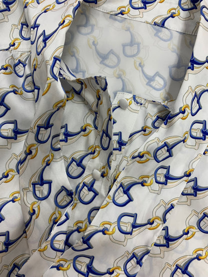 ルネ 6331340 ブラウス 36 ホワイト ホースビット柄 ボウタイ ITK1I33CCLO2