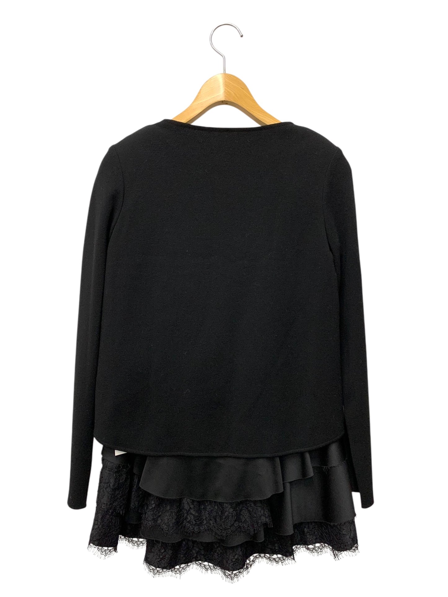 フォクシーブティック Knit Top Mille-Feuille ニット＆チュニック 37162 アンサンブル 38 ブラック レース IT8DP0VSZBDQ