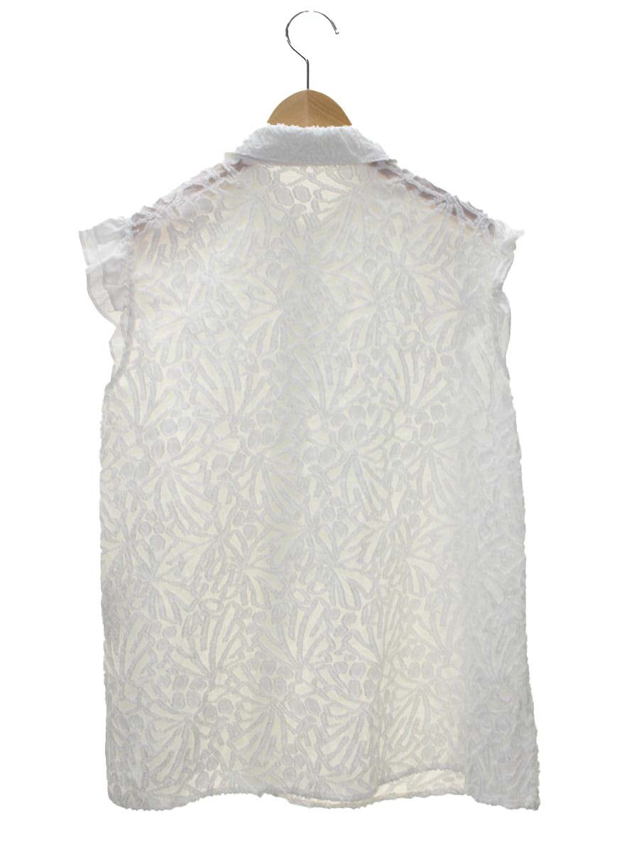 ルネ 6111110 36 ホワイト コーティングパール ブラウス ノースリーブ ITCGUM3DTNEA 【SALE】