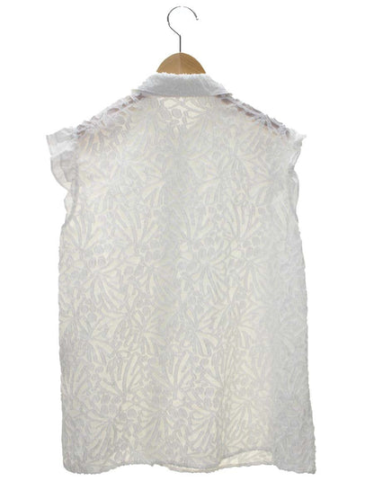 ルネ 6111110 36 ホワイト コーティングパール ブラウス ノースリーブ ITCGUM3DTNEA 【SALE】