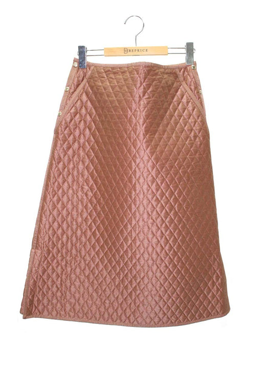 ドゥロワー 6524-299-1593 スカート 36 ブラウン コットン シルク キルティング ITFX7J2B00QO