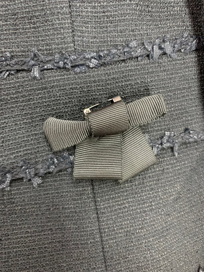 トゥービーシック W7E02-704-09 ジャケット 46 ブラック ツイード ノーカラー IT5X5PR5DXIO