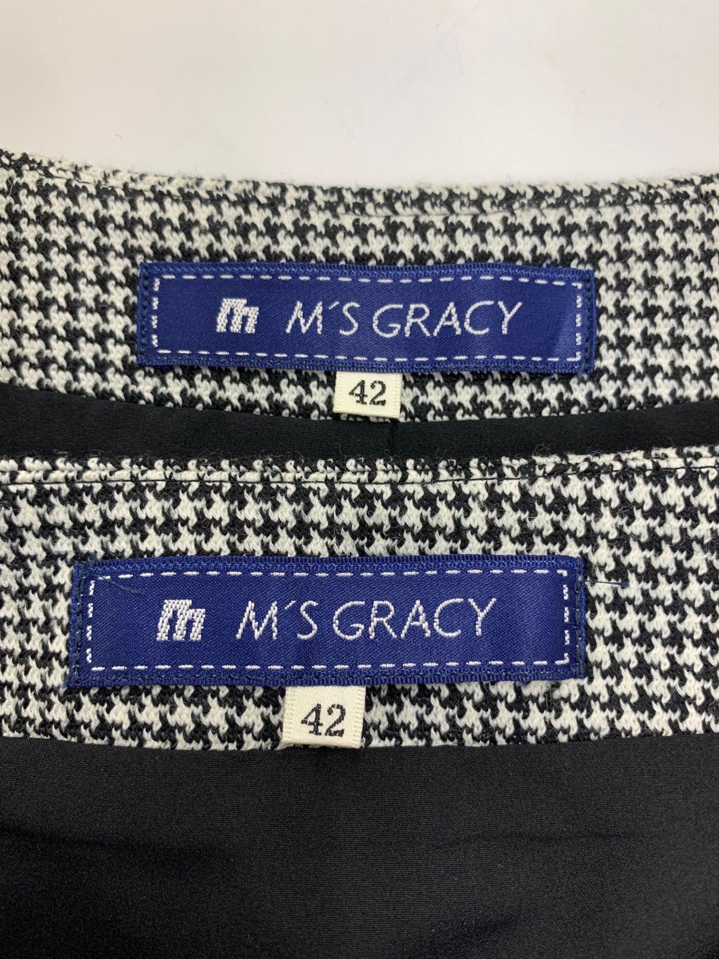 エムズグレイシー 724529 セットアップ 42 ブラック 千鳥格子 IT9PKDWG3K40