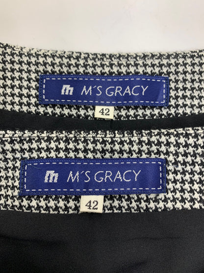 エムズグレイシー 724529 セットアップ 42 ブラック 千鳥格子 IT9PKDWG3K40