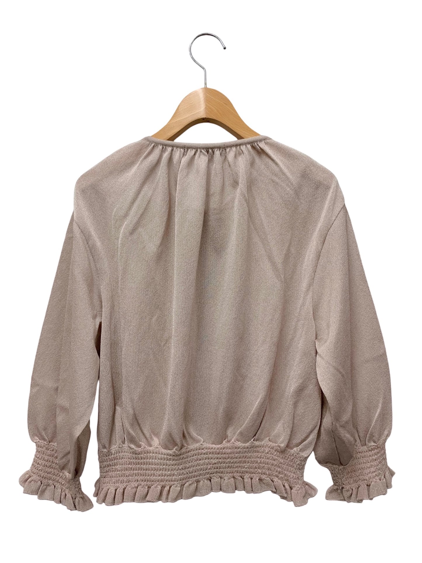 ルネ 5522151 カーディガン 38 ピンク パール ジップ フリル パフスリーブ ITY7L49694F7