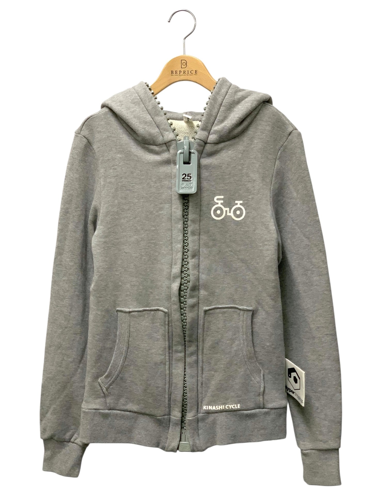 木梨サイクル パーカー L グレー HYPERTROPHY ファストジップ スウェット ITNER5PP35OV