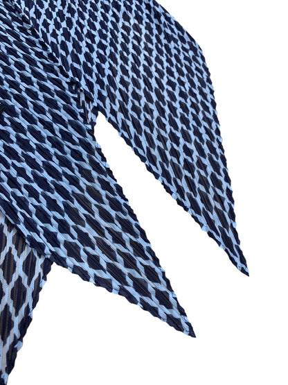 イッセイミヤケ IM42FG229 ラップスカート ブルー シアー ITJD61OWWOWR