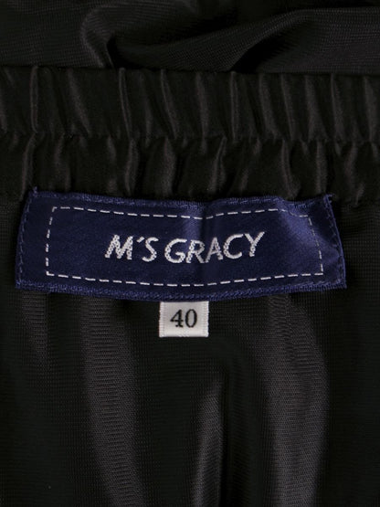 エムズグレイシー 217324 スカート 40 ブラック ハート刺繍 シフォン ITG3X3DLHQTN