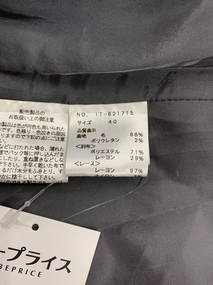 エムズグレイシー 621715 ワンピース 40 チャコール 刺繍 ウール混 衿付き IT2DMGR4KF8W