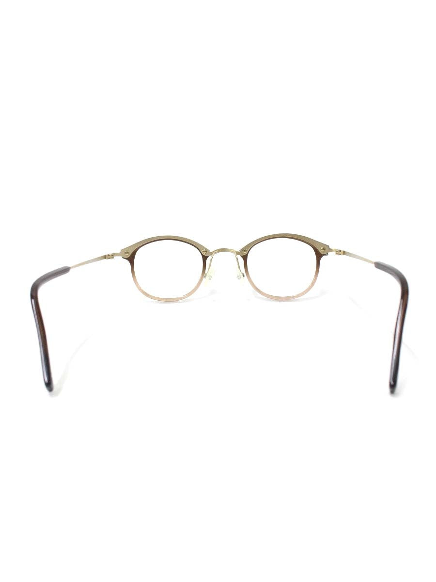 アキット bin3 メガネ ブラウン/ゴールド コンビフレーム フルリム ラウンド ITXDHFV41U7K