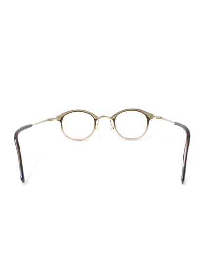アキット bin3 メガネ ブラウン/ゴールド コンビフレーム フルリム ラウンド ITXDHFV41U7K