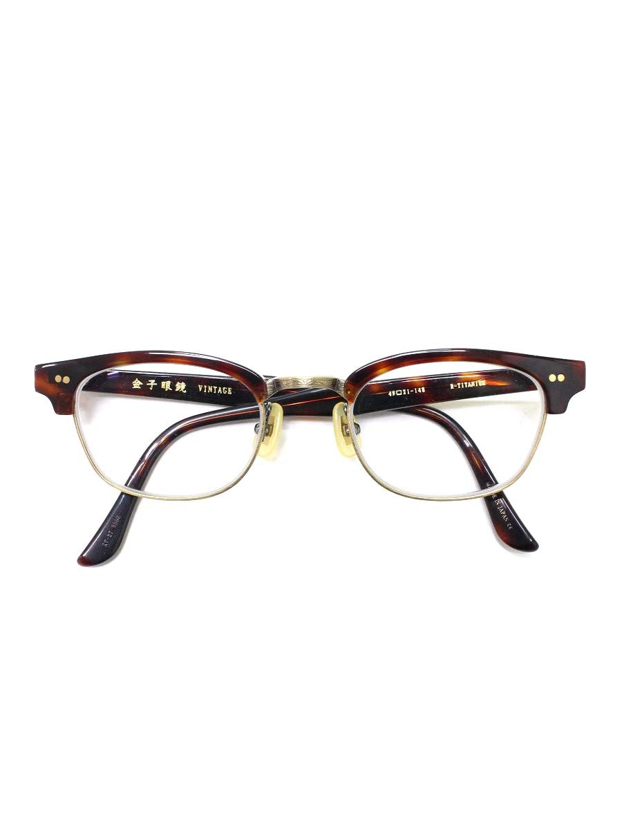 金子眼鏡 VINTAGE KV-27 RDDE メガネ ブラウン/マットゴールド ハーフリム IT348KMKPVFS