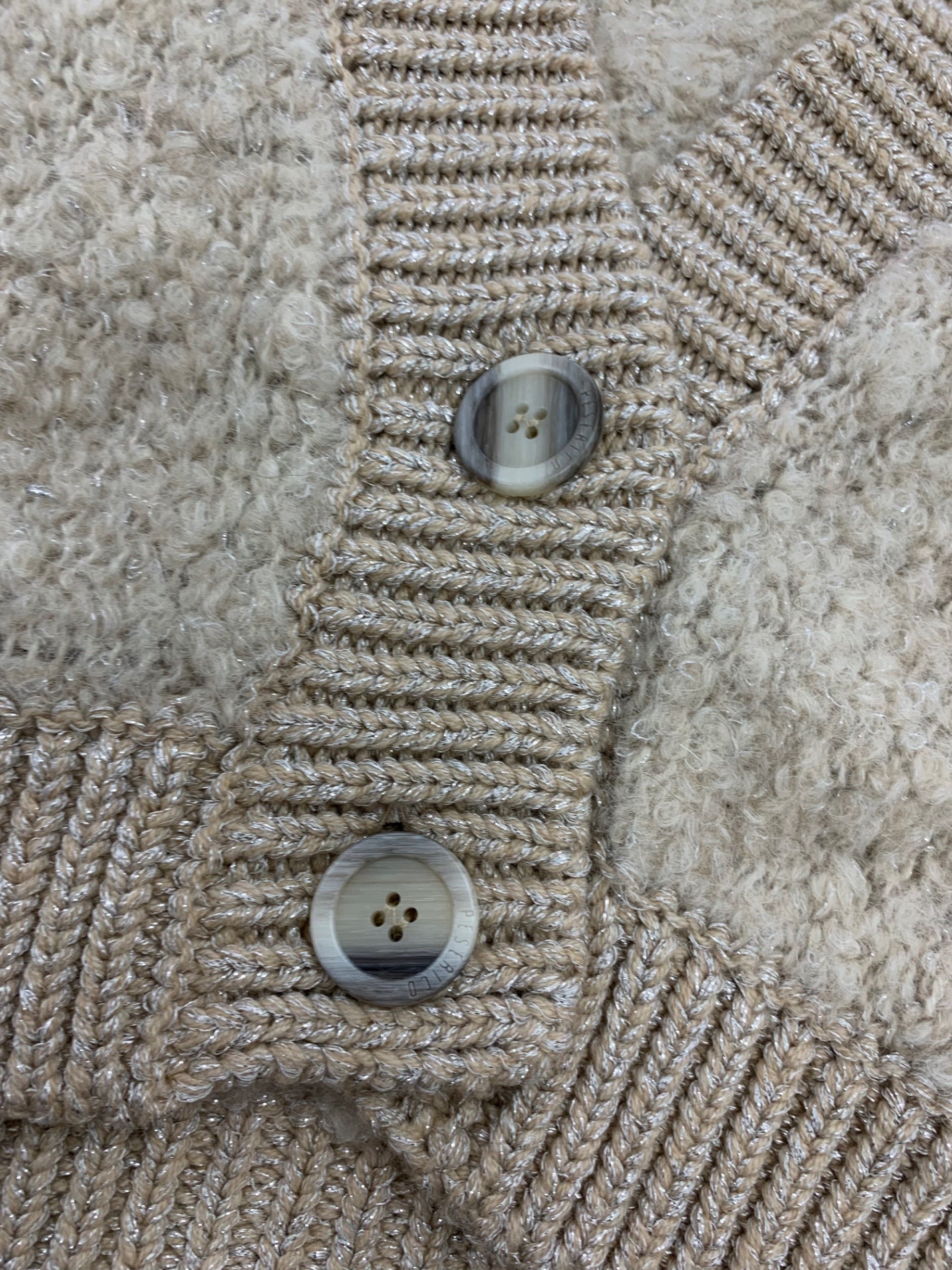 ペセリコ LT1213310 カーディガン 40 ベージュ アルパカ カシミヤ シルク ラメ ITU7IVNOGUBY