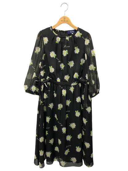 エムズグレイシー 211120 ワンピース ブラック フラワーモチーフ IT7U6XOH94K8