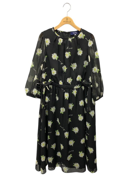 エムズグレイシー 211120 ワンピース ブラック フラワーモチーフ IT7U6XOH94K8