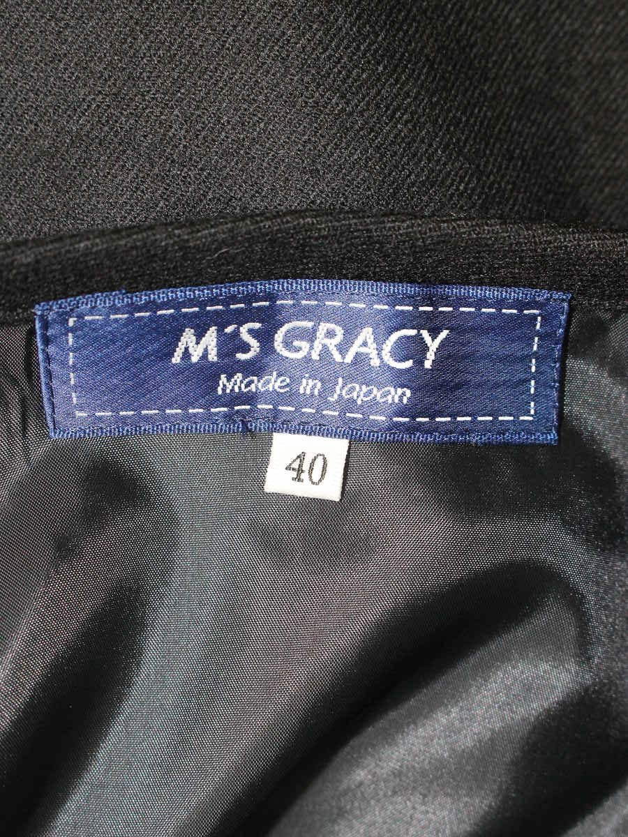 エムズグレイシー 417701 スカート 40 ブラック フリル フレア IT1RI7RM9ZCW