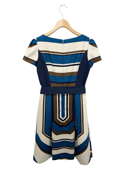 エムズグレイシー 011509 ワンピース 40 ブルー ストライプ ベルト IT480OVSM534