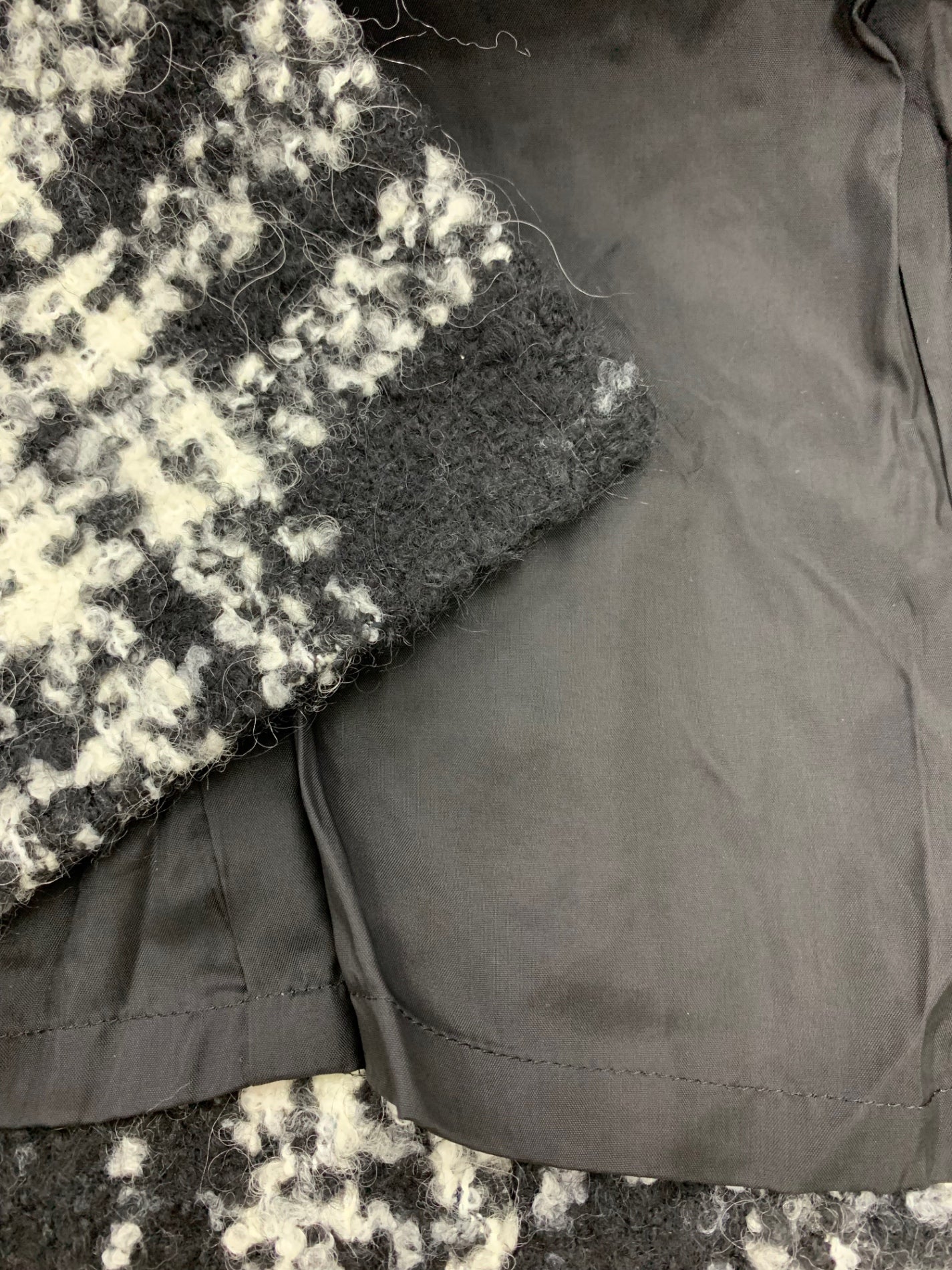 エムズグレイシー Black x White Check Coat 819519 コート 38 ブラック ウール混 ITBKH20Y5X7T 【SALE】