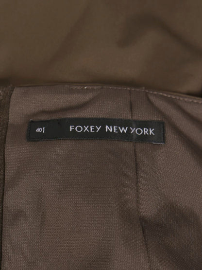 フォクシーニューヨーク 27189 ワンピース 40 ブラウン リボン ストレッチ ITV4BYRFFXJC