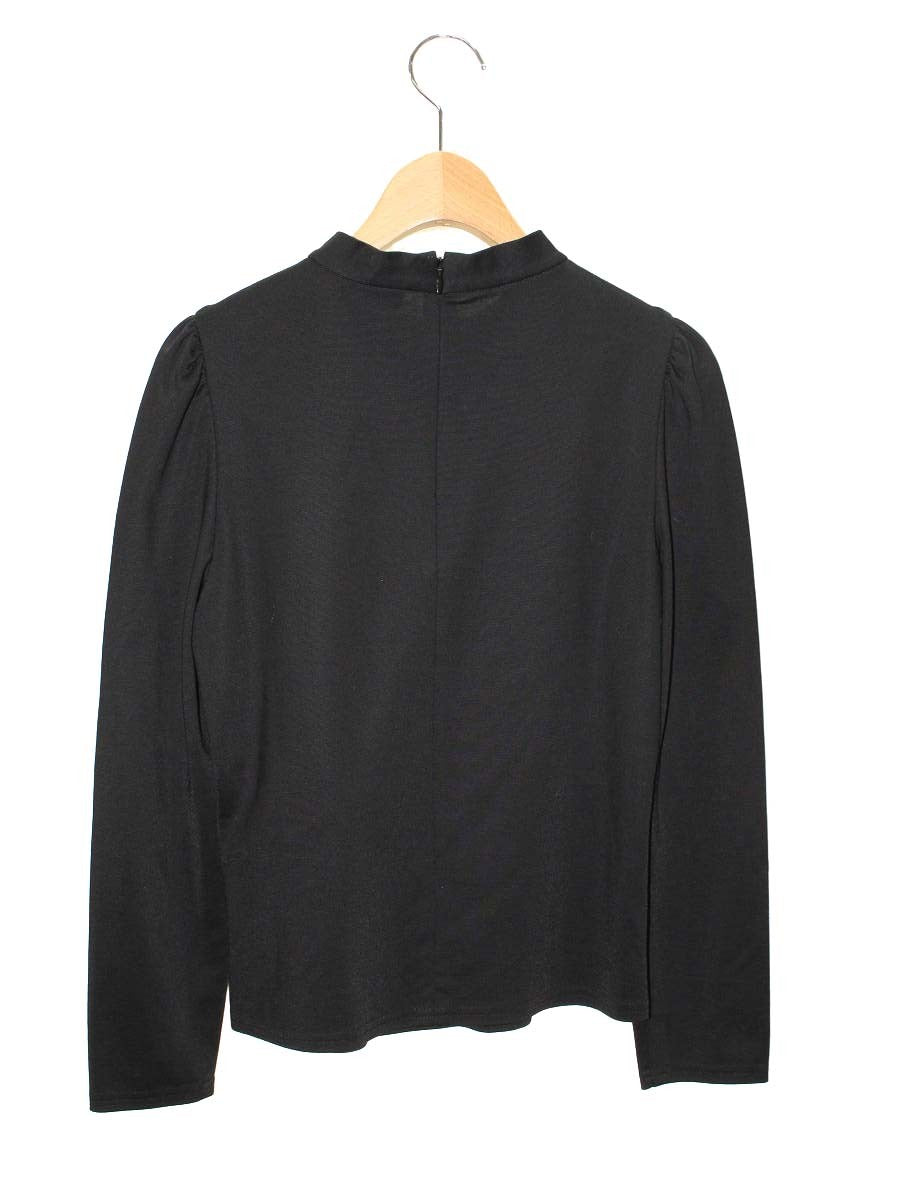 エムズグレイシー Spangle Cut sew 915102 Tシャツ カットソー 38 ブラック スパンコール リボン ロゴ 刺繍 IT3RHG2J1NL8