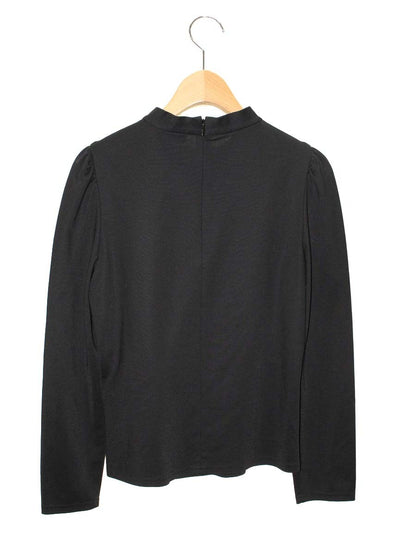 エムズグレイシー Spangle Cut sew 915102 Tシャツ カットソー 38 ブラック スパンコール リボン ロゴ 刺繍 IT3RHG2J1NL8