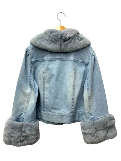 トゥービーシック W7E02-420-20 デニムジャケット 46 ブルー ボレロ レッキスラビット ファー ゴールドボタン 2way ITASOHAKLMZC