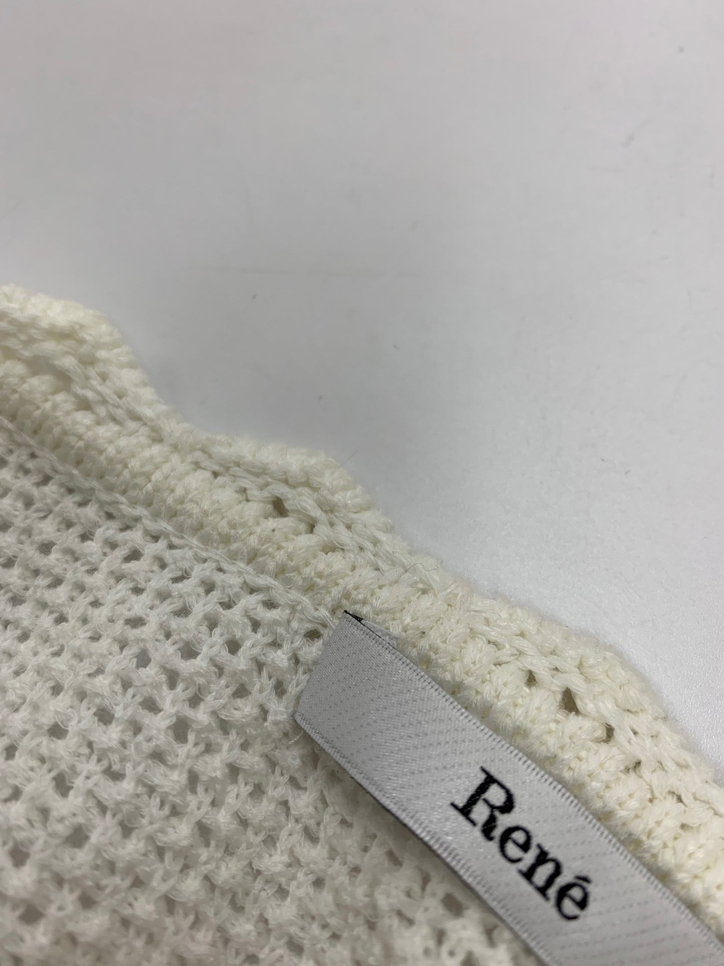 ルネ 6122150 カーディガン 38 ホワイト 鹿の子編み リボン パール ITJS163WNHQ4