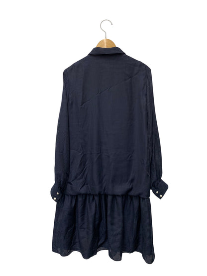 ルネ 6036720 ワンピース 34 ネイビー フェイクパール チェック IT7UQ8AZV91O