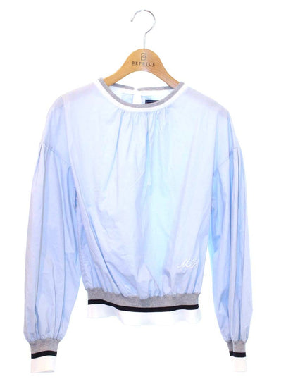 エムズグレイシー Athlesure Blouse 910111 シャツ ブラウス 38 ブルー IT9JE8A4J21C